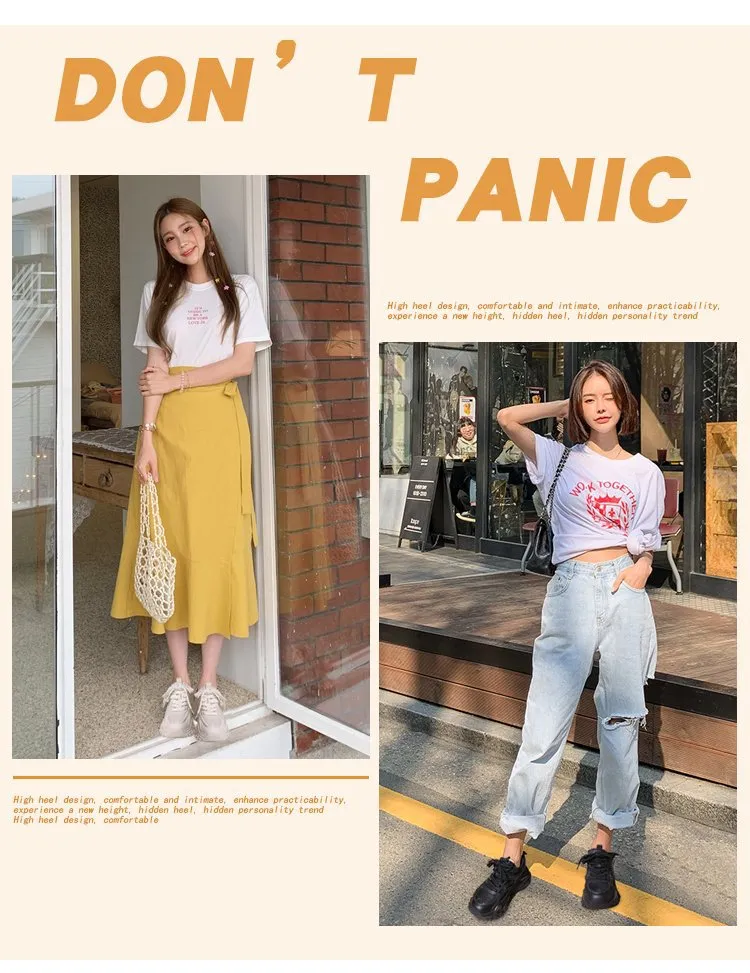 Mesh Thick Sole Round Toe Lightweight Sports Comfortable And Breathable Fashionable Casual Dad Shoes_voghion.com