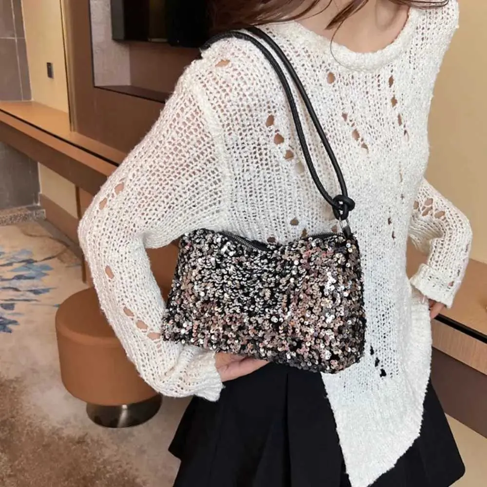 Einfarbig Crossbody Mode INS Pailletten Schulter Taschen Telefon Geldbörse Handtasche Abend Clutch Tasche Mädchen DIYC241103_voghion.com