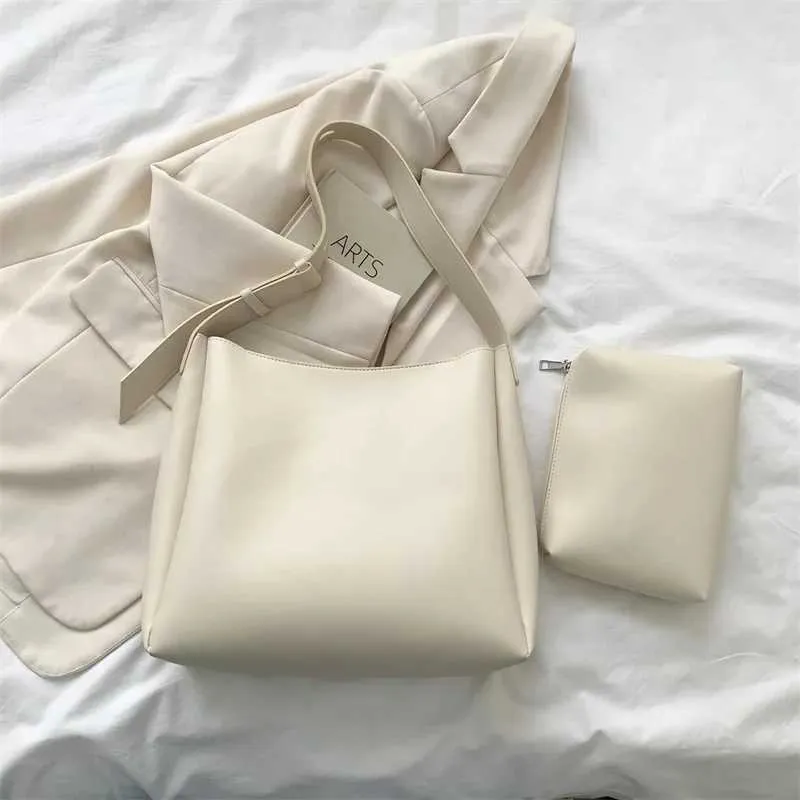Sac à main et portefeuille en cuir tendance 2024 pour femme, simple, grande capacité, bandoulière, Y241011_voghion.com
