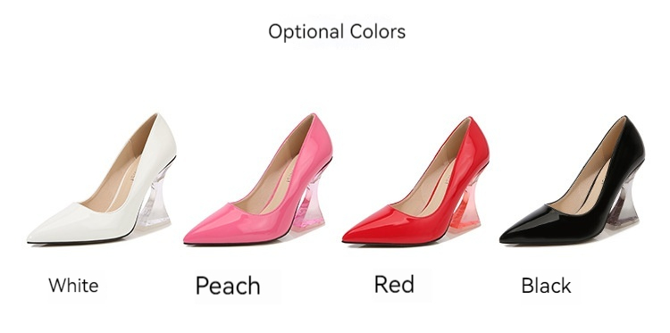 Cea mai recentă celebritate de pe internet din 2024, cu toc de cristal transparent, pantof supradimensionat cu toc înalt, gură superficială, stil cu guler alb de birou_voghion.com