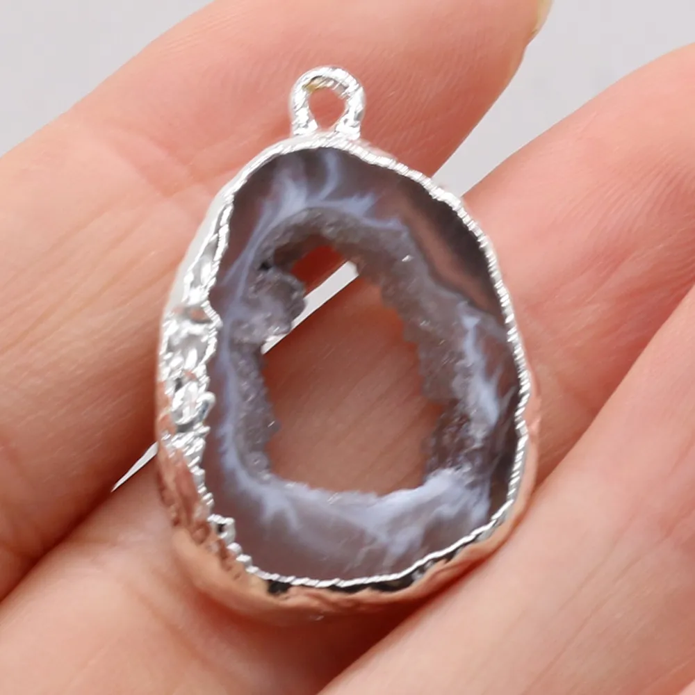 Collane con ciondolo in pietra naturale Druzy irregolari per donne Gioielli fai da te Regalo Dimensioni 15x25-20x30mm_voghion.com