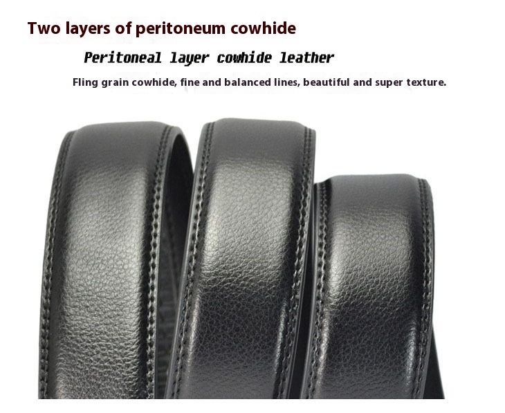 New Hot Selling Belt for Men's Imitation Needle Buckle Automatic Buckle Belt Size Three Good Leather Cowhide Belt_voghion.com