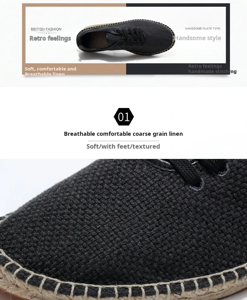 Shoes Summer Espadrilles Men Canvas New Breathable Fisherman Footwear Mens Slip on Loafers Large Size 47 Sneakers_voghion.com