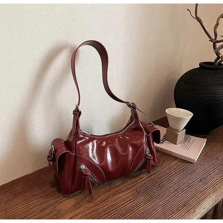 Strukturiertes Damen Schultertasche Aus Pu Leder Umhängetasche_voghion.com