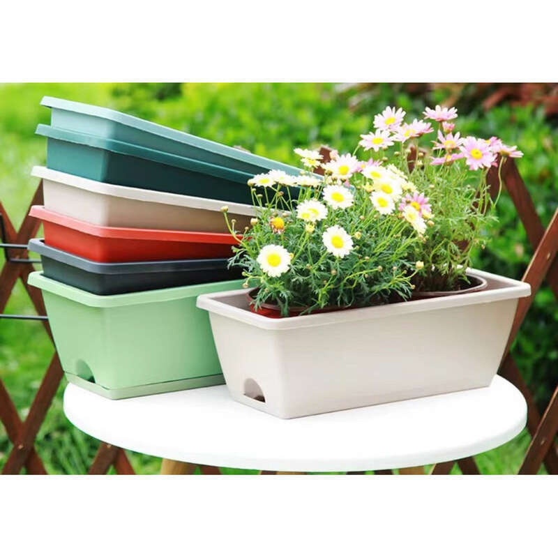 Ghiveci de flori dreptunghiular cu bandă de plastic pentru legume olandeze, ghiveci de plantat_voghion.com