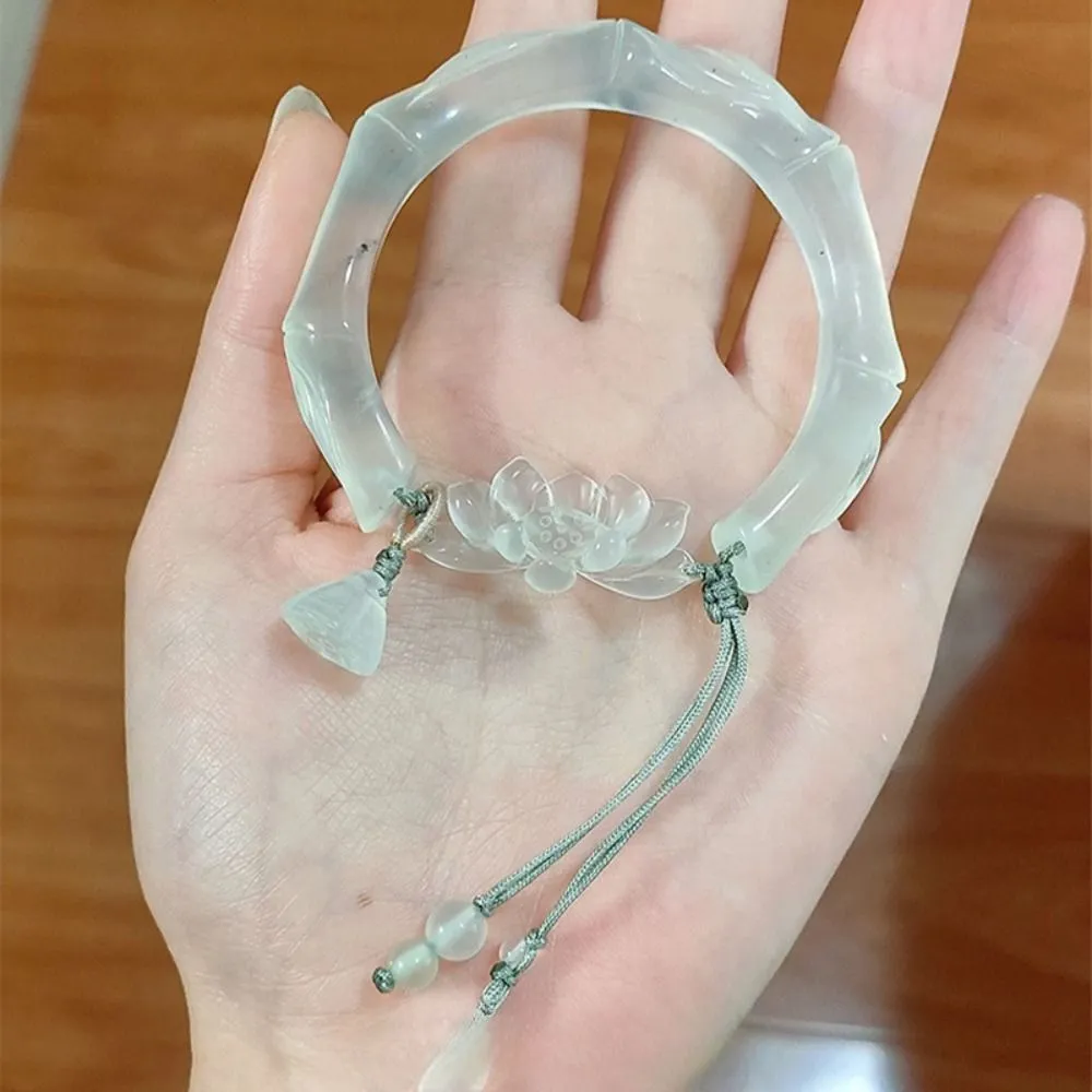 Brazalete antiguo de loto de 58 mm, estilo nacional chino de moda antigua, luz de luna blanca_voghion.com
