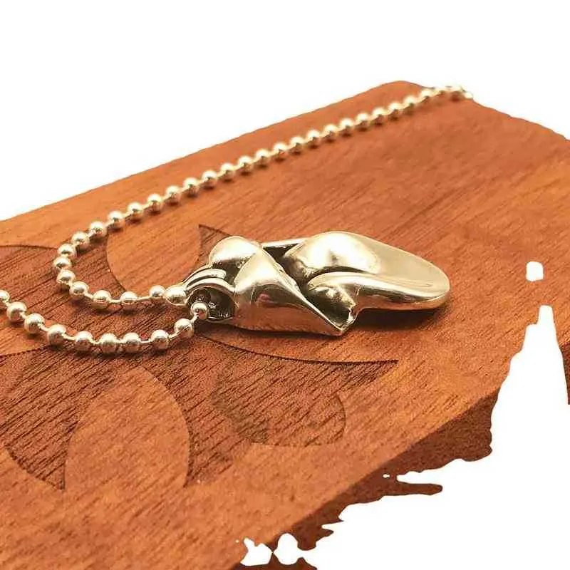 Pendant Necklace Chrome Design Rocking Rolling Antique Style_voghion.com