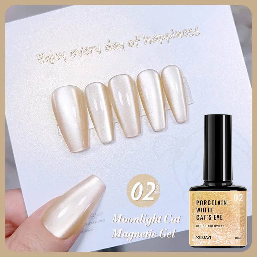 Nails Art & Tools New autumn and winter porcelain white moonlight cat's eye whitening nail polish glue flash nail salon dedicated_voghion.com