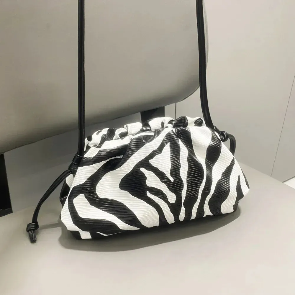Zebra soft cloud handtas set dames clutch schoudertas_voghion.com