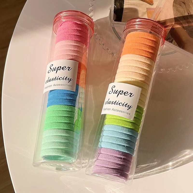 30 high-elastic rubber bands for ponytail tying in a barrel, high-end towel hair bands for women, no damage to hair, seamless hair bands_voghion.com