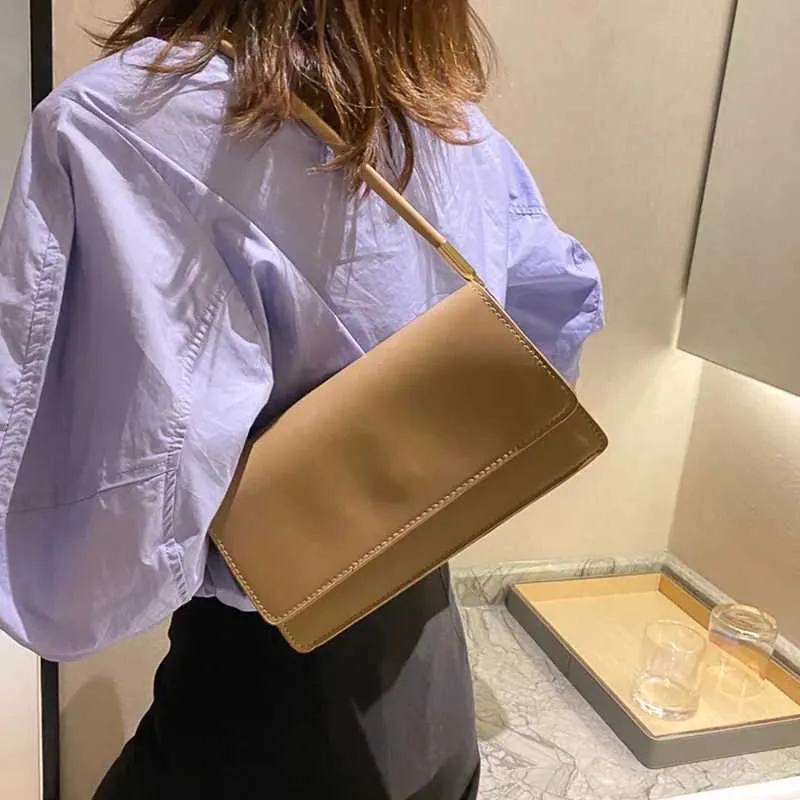 Designer Bag New simple shoulder PU leather armrest solid color womens handbag casual girl small square bag Y241115_voghion.com