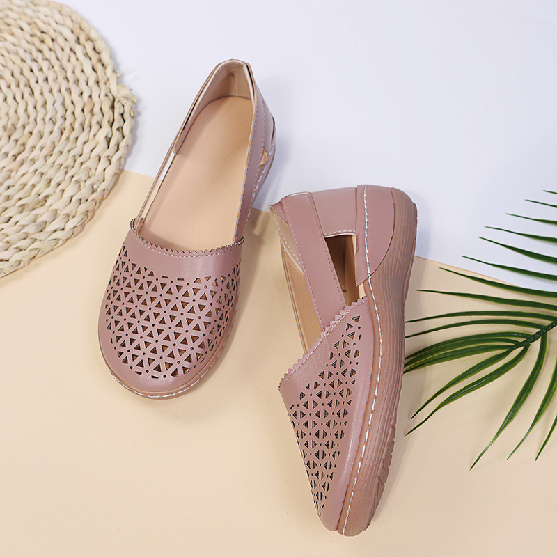 Modische, lässige, perforierte Schuhe für Damen_voghion.com