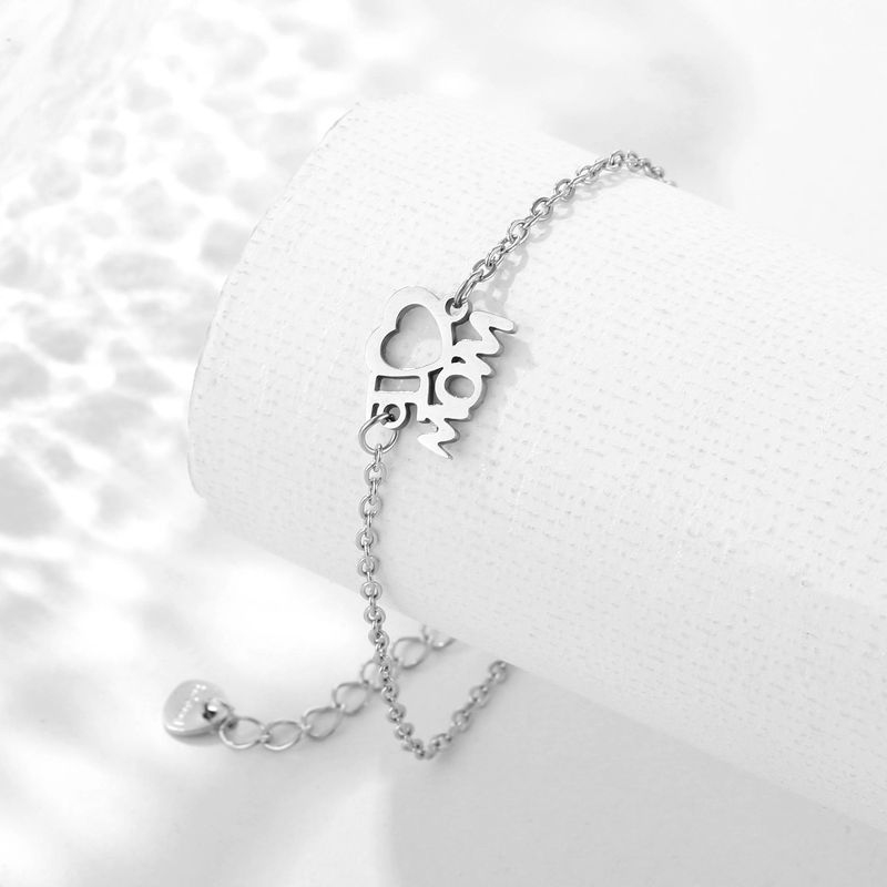Bracciale in acciaio inossidabile I Love Mom Day, gioielli in acciaio alla moda per la mamma_voghion.com