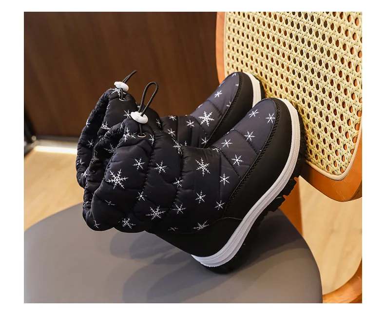 Kid Winter Warm Fur Snow Children Black Furry Girls Boys Non-slip Waterproof Cutefeet Kids Footwear Child Boots Toddler_desvips.com