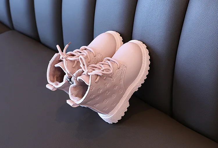 Botas altas de nieve de invierno para niños de moda 2024, zapatos de cuero para niños, lindas botas impermeables hasta los tobillos, botas cálidas para niñas, tallas para bebés_voghion.com
