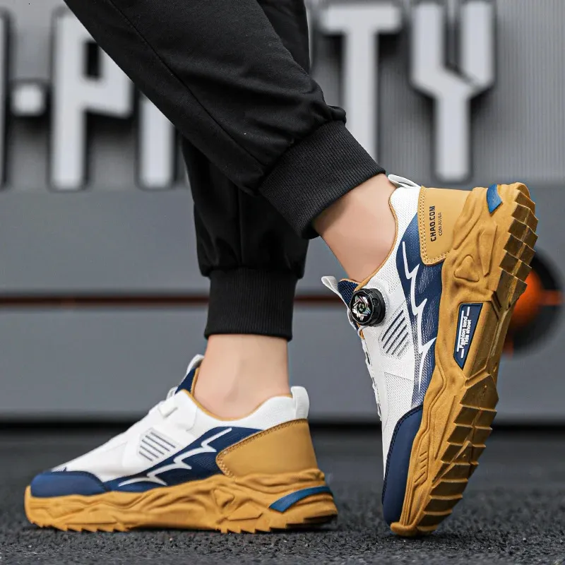 Chaussures de sport confortables et élastiques pour homme, idéales pour les loisirs, l'extérieur, la course à pied, la marche, le sport, les loisirs, quatre saisons, anti-odeurs, avec bouton rotatif, 250714_voghion.com