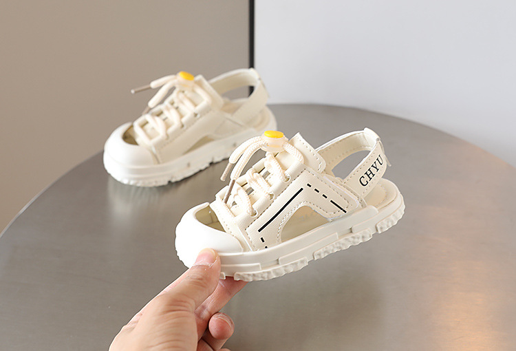 Children's Baotou Half Sandals 2022 Summer Anti Kick Boys Beach Women's Korean Soft Sole Walking Shoes_voghion.com