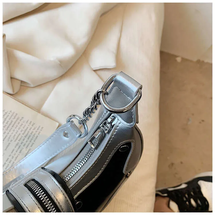 Y2k Shoulder Premium Pu Leather Mixed Color Rivet Fashion Handbag Retro Designer Women's Wallet Street Dressing Bag_voghion.com