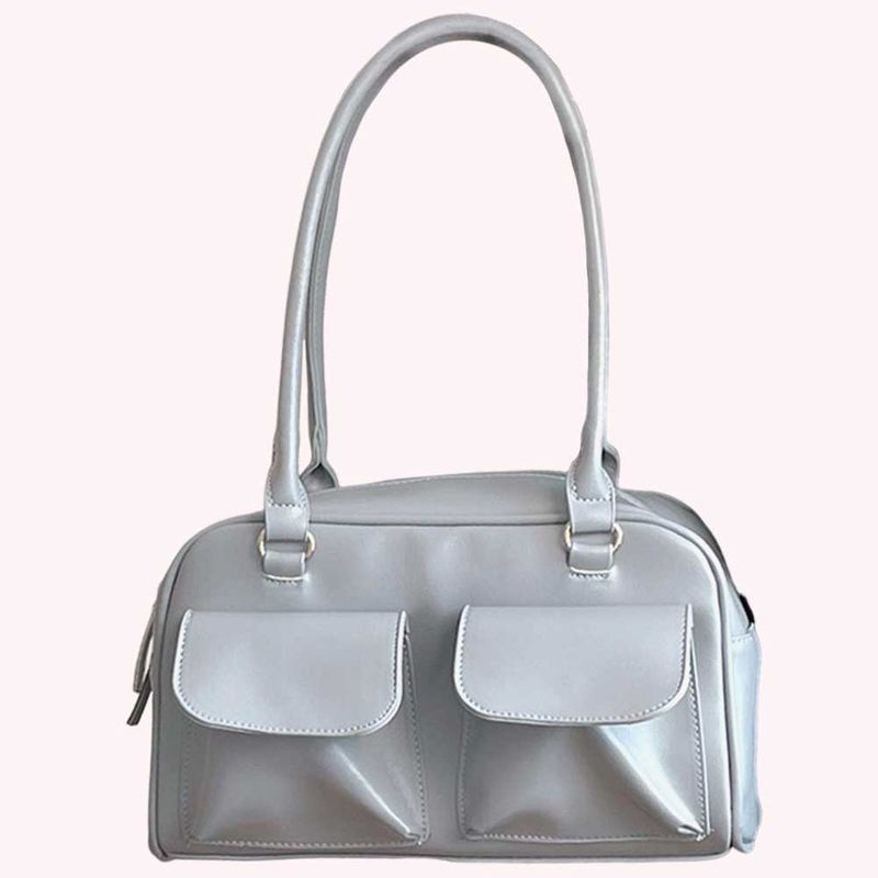 Retro Damen Satchel Hobo Bag PU Leder Einkaufstasche Fashion Solid Designer Achseltasche Casual Doppeltasche Hand_voghion.com