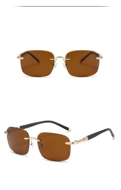 Sunglasses Men Frameless Polarised Uv Protection For Driving_voghion.com