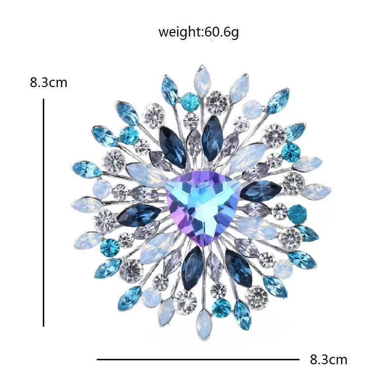 Kristall Blumen Brosche Glitzernde Anstecknadel Für Damen Herren_voghion.com