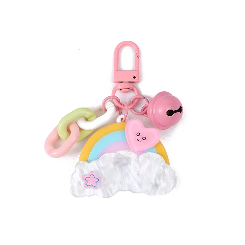 Candy Color Cute Keychain Car Key Accessories Funny Cloud Creative Backpack Pendant Ornament Gift Cartoon Bag Hangings_voghion.com