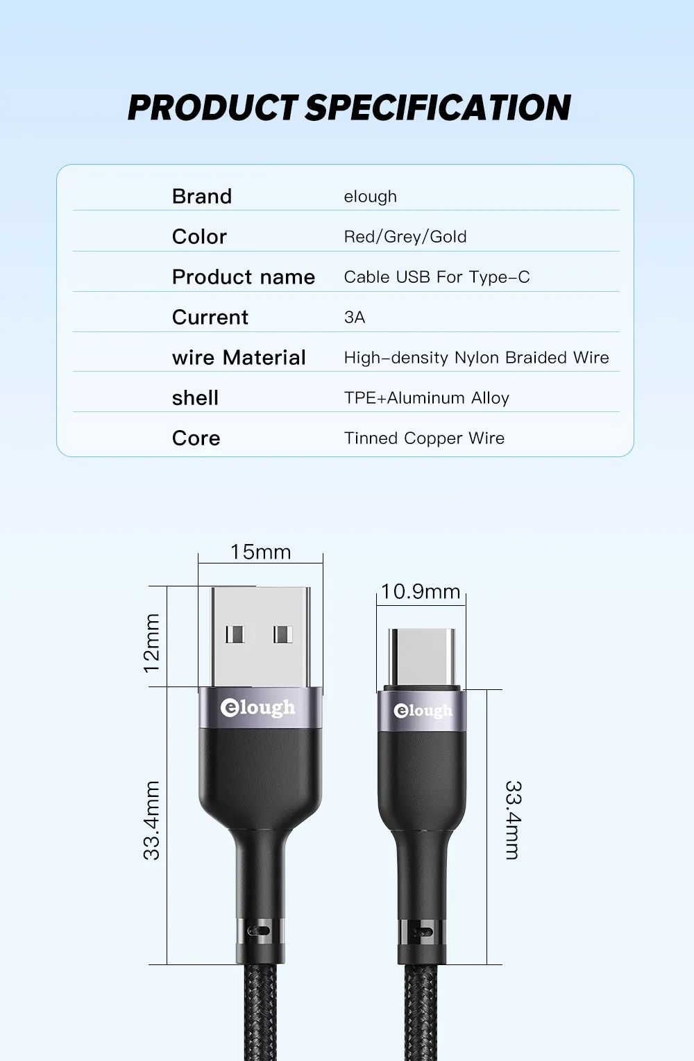 Cable tipo C de carga rápida para Xiaomi Redmi Realme Poco, cable micro USB tipo C._voghion.com