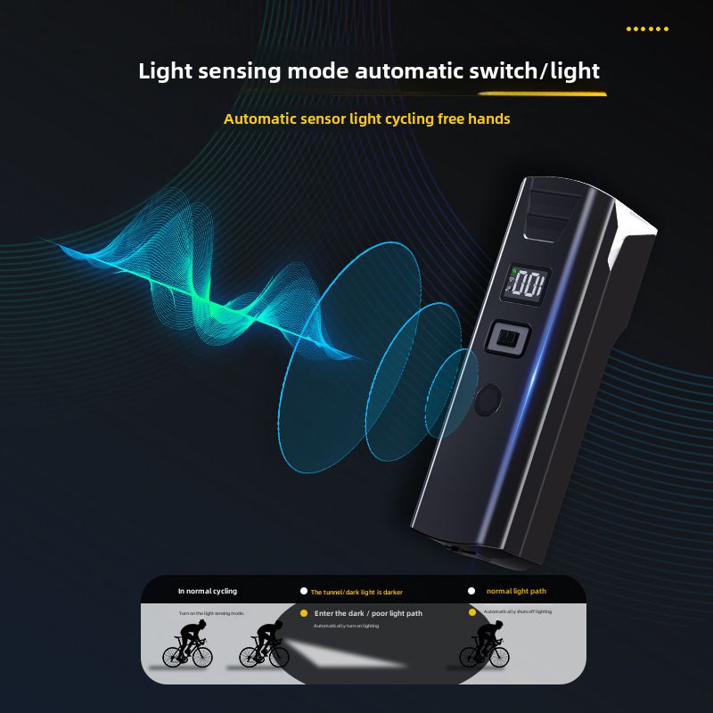 Smart lysfølende nat USB-opladning Stærkt lys lommelygte Cykellygte Tilbehør til rideudstyr_voghion.com