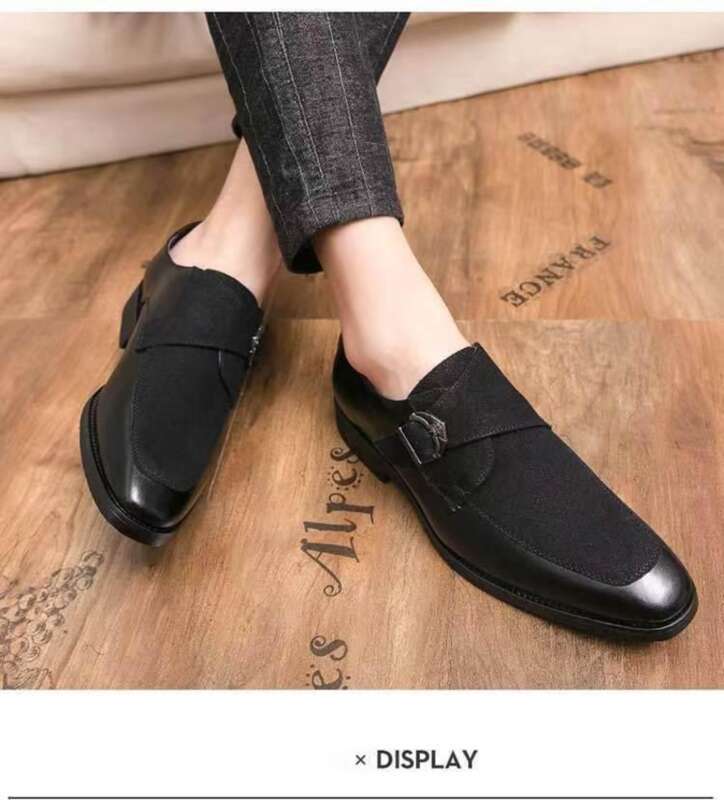 Scarpe casual formali da uomo in pelle, stile britannico coreano da uomo satinato, scarpe oversize a punta, stile,_voghion.com