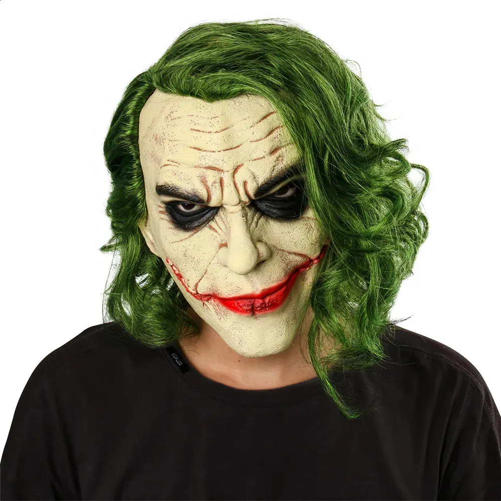 The Dark Knight Joker Cosplay-maske Halloween-fest Unisex Voksen Latex-hodetrekk Opptreden Scenerekvisitter 240829_voghion.com
