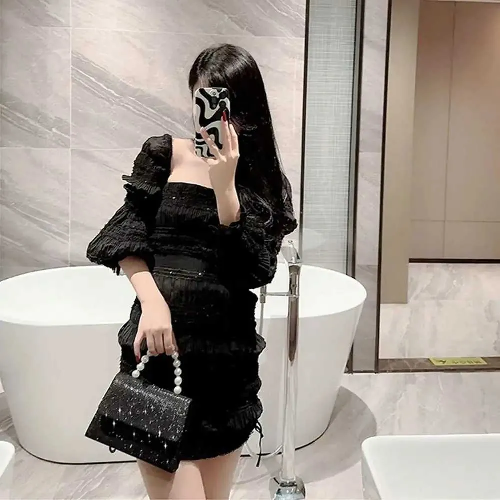 Perlenkette Schultertasche Gold glänzende Seide Abendtasche elegante und modische sphärische Clutch Damenhandtasche Y241019_voghion.com