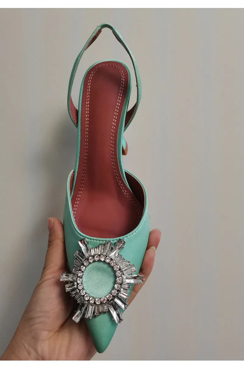 Sandali da donna stile stella 2024 eleganti con punta affilata, scarpe estive da ufficio, alla moda, con tacchi alti, sandali da gladiatore_voghion.com