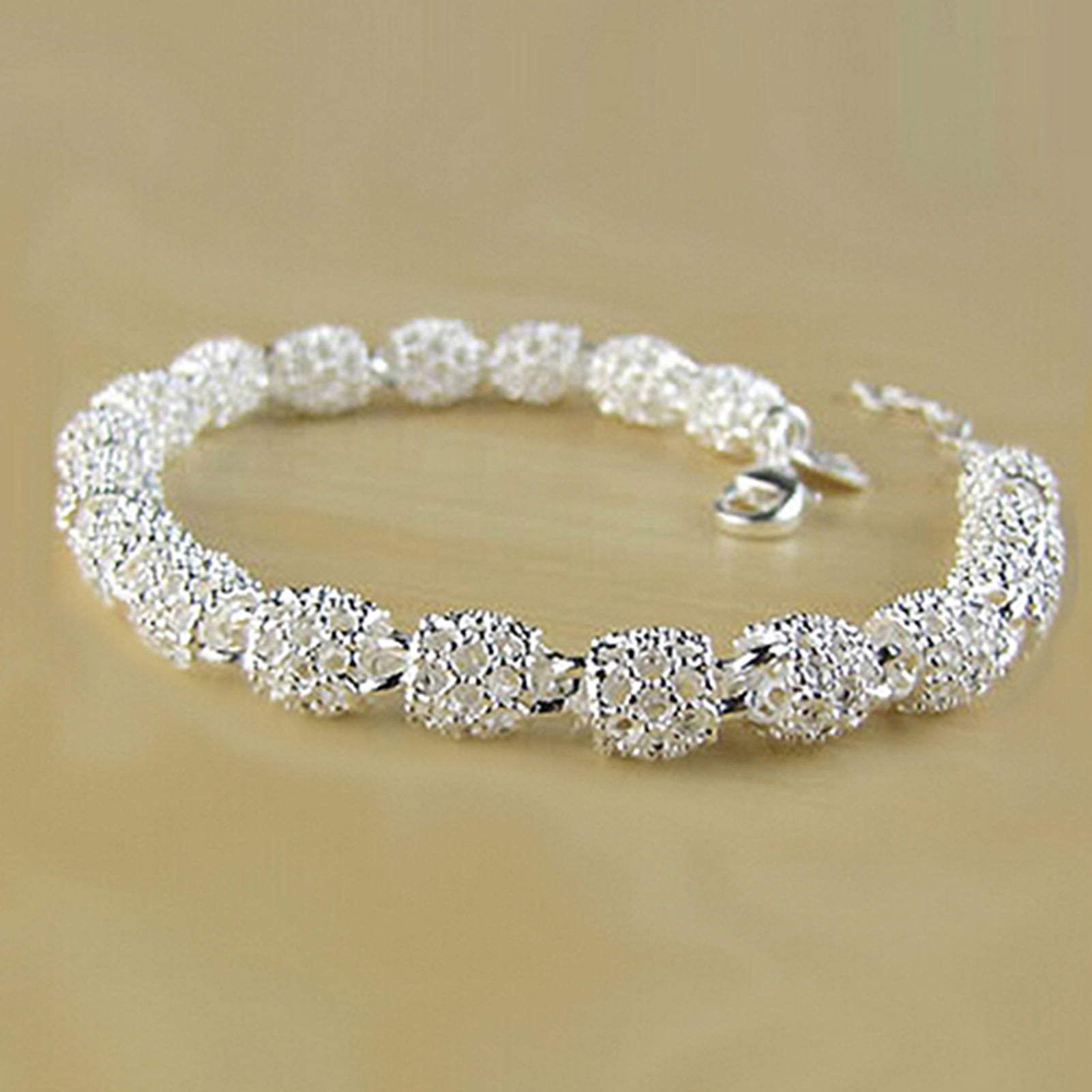 Yesbay – Bracelet à chaîne creuse en argent Sterling pour femmes, breloque de poignet, fermoir, cadeau_voghion.com