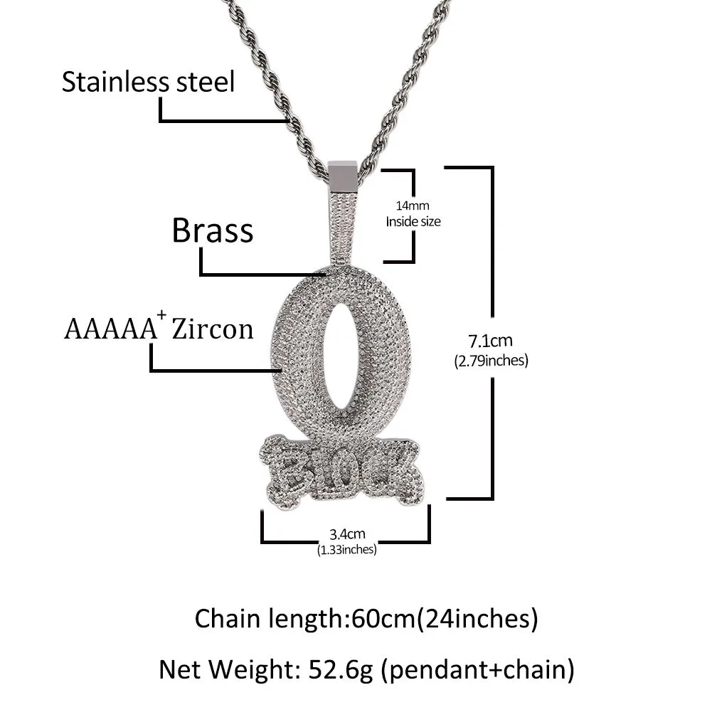 Hip Hop Fashion Art Letter O-BLOCK Pendant Necklace Bling Full Zircon Jewelry Cool Men Gift_voghion.com