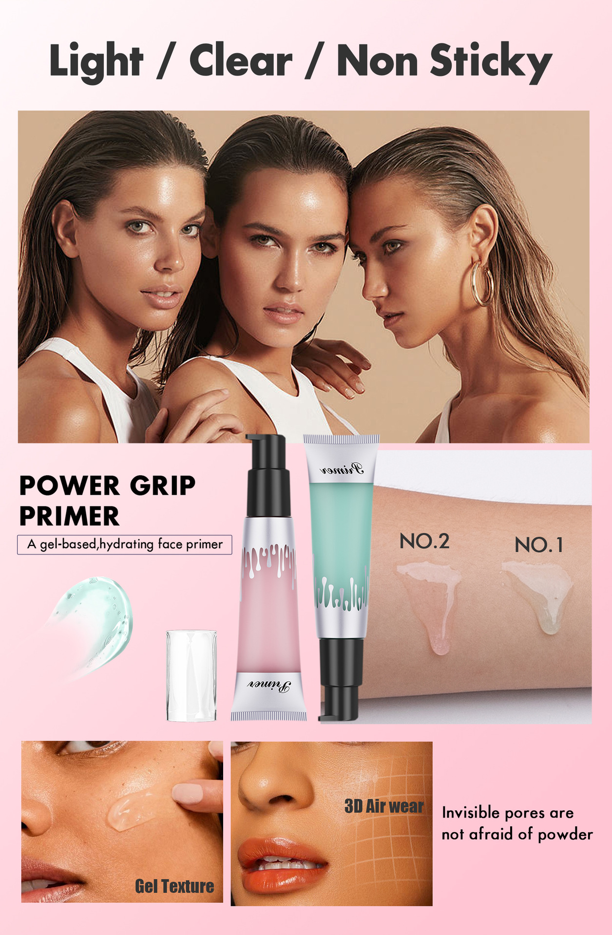 Hellokiss Gel concealer Hydraterende Invisible Pore Primer gel Pre Make-up Crème_voghion.com