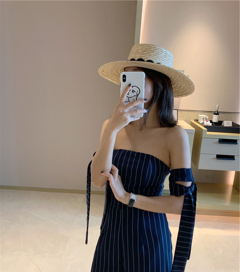 Blogger photo taking concave shaped shading straw summer trendy lace hook flower beach sun protection hat, new model_voghion.com