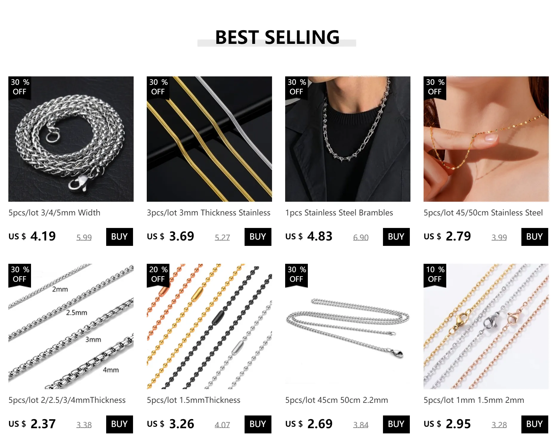 Ketten 10 teile/los 1,5mm Dicke Edelstahl Link Halsketten Halskette Für Diy Zubehör Schmuck Machen 45 5cm_voghion.com