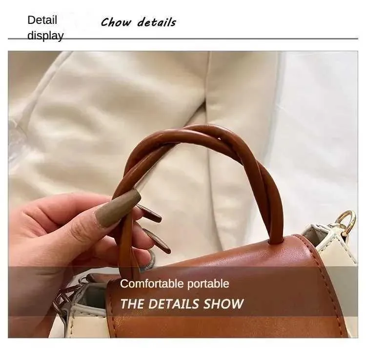Explosions Contrast Color Portable Female Spring and Summer Niche Design Joker Small Bag Advanced Texture Shoulder_voghion.com