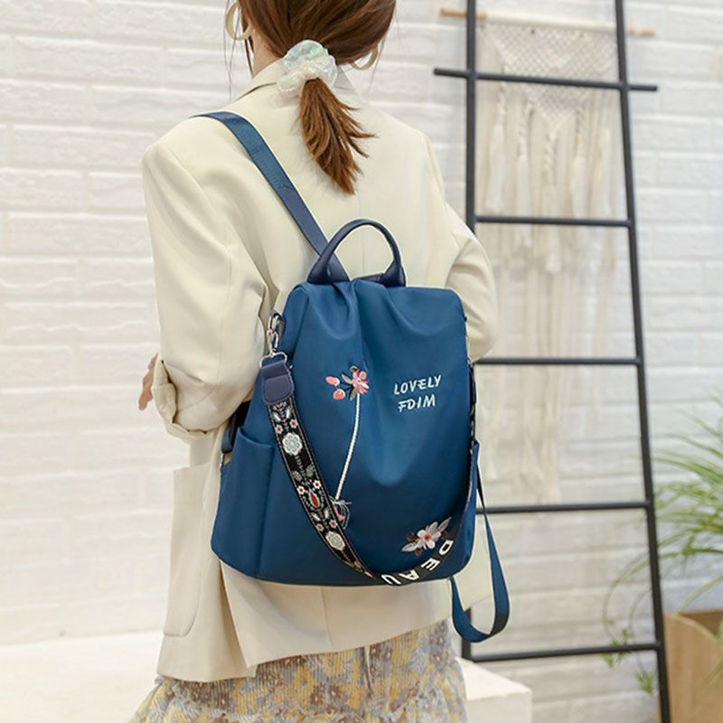 Wasserdichter Oxford Rucksack Weibliche Stickerei Rucksäcke Große Kapazität Reisetaschen Neue Schüler_voghion.com