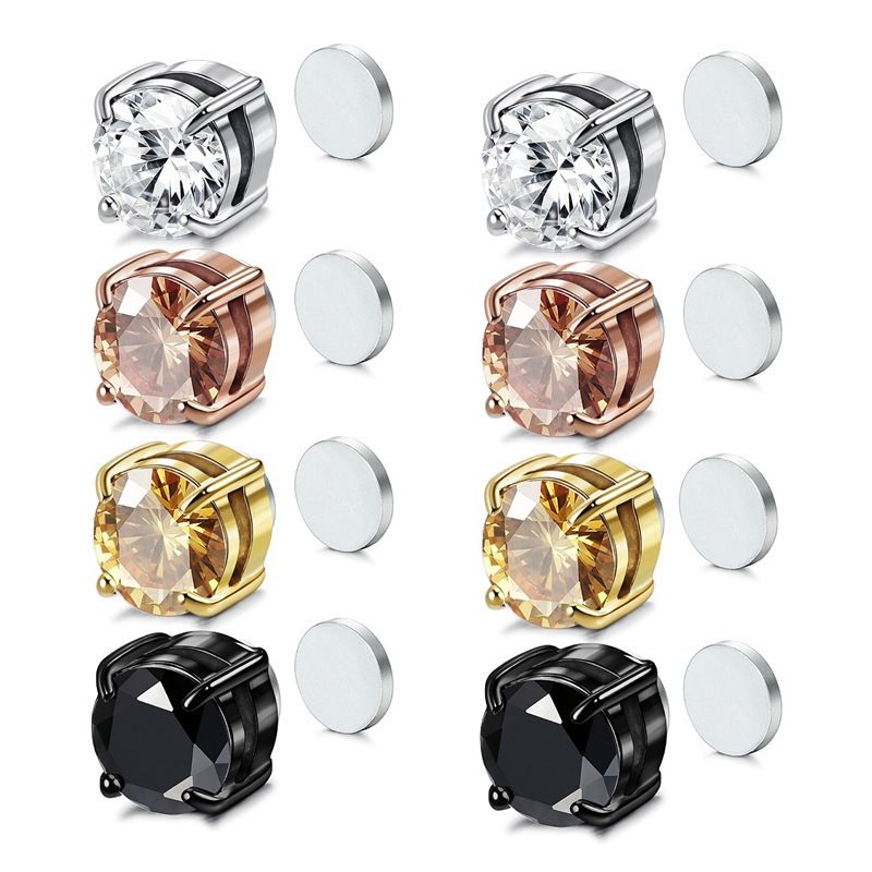 non pierced magnet ear clip magnetic zircon unisex fashion earrings_voghion.com