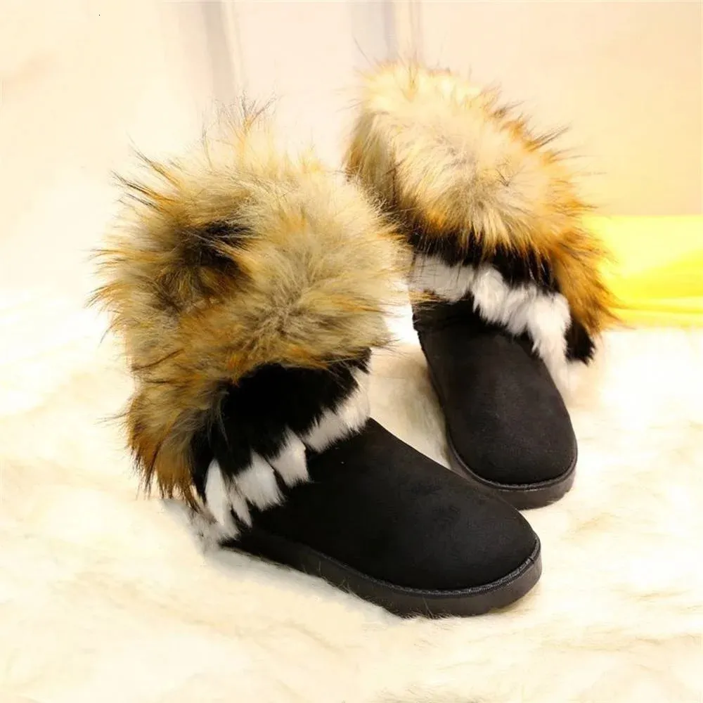 Warm Women's Suede Platform Snow Boots Ankle Boots Plush Lining_voghion.com
