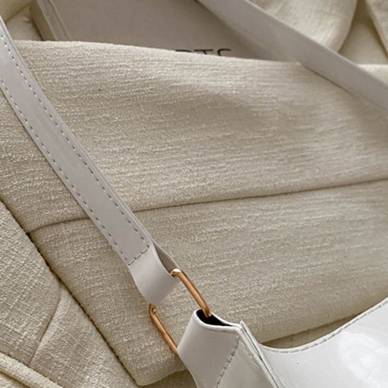 Retro Einfarbig PU Leder Schulter Mode frauen Handtaschen Casual Designer Hobos Unterarm Tasche_voghion.com