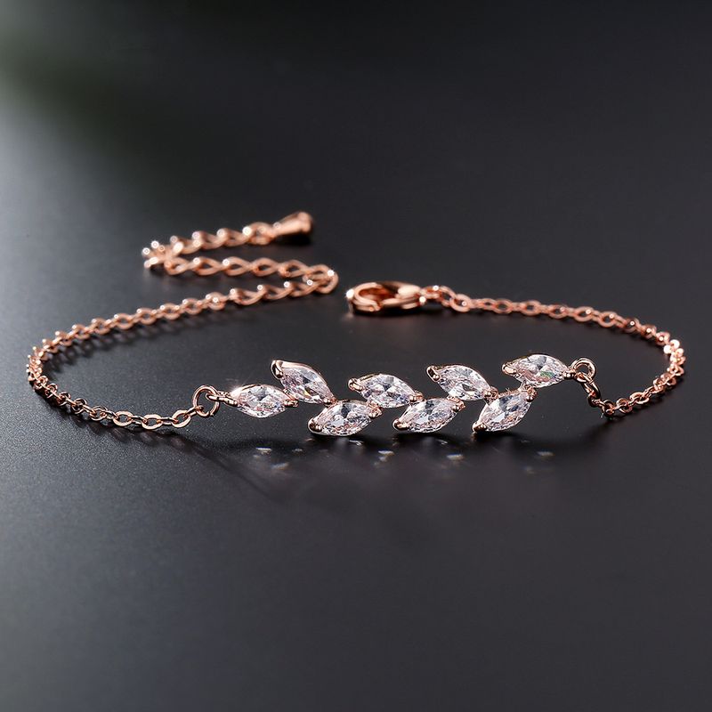 Bracelet tendance en forme de petite branche de saule fraîche, bijou exquis en zircone œil de cheval incrusté de micro-incrustations_voghion.com