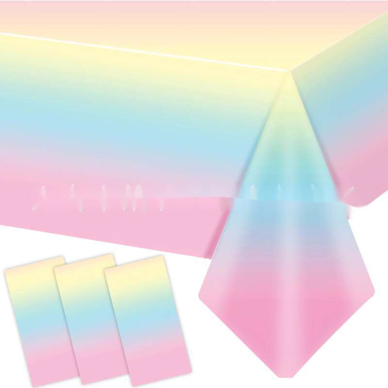 Decorațiuni de masă din plastic PE de unică folosință pentru petreceri de ziua de naștere curcubeu_voghion.com