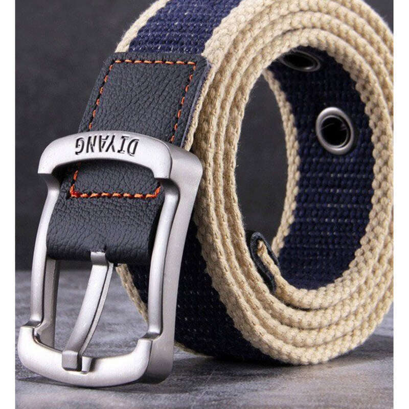 Canvas Korean Version Of Casual Business Cowhide Pin Buckle Men's Canvas Belt_voghion.com
