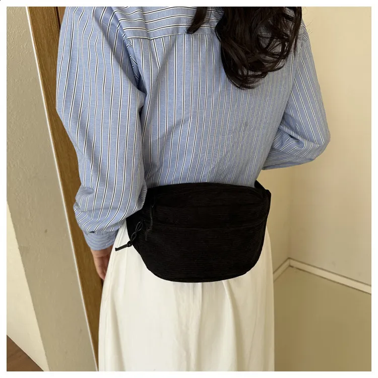 Frauen Taille Cord Student Schulter Handtasche Crossbody Brust Brust Tasche Fanny Pack Mode Telefon Weibliche Bum Gürtel Geldbörse_voghion.com