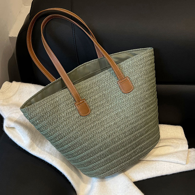 Stroh Tasche Für Damen Große Schultertasche Für Den Strand_voghion.com