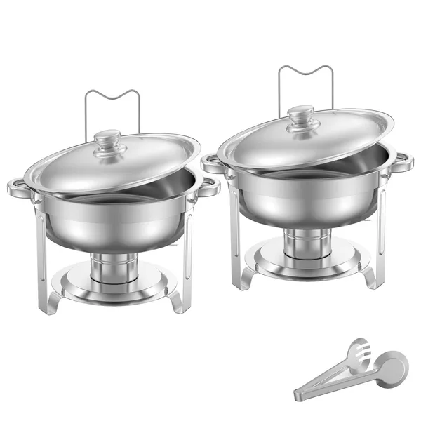 Chafing dish set pour buffet en acier inoxydable avec chauffe-plats_voghion.com