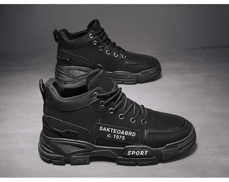 Herren Freizeit Stiefel High-top Motorradschuhe Für Herbst_voghion.com