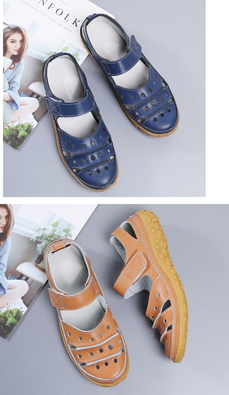 Lefu Summer New Sandals Hollow Hole Mom's Γυναικεία Μονά Παπούτσια_voghion.com